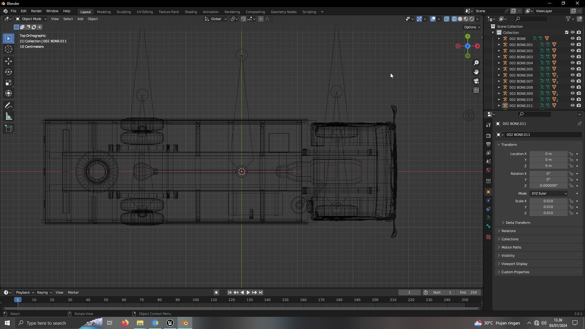 TRUCK ISUZU LOW POLY ready for unreal engine Low-poly 3D model_5