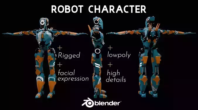 ROBOT CHARACTER  Low-poly 3D model