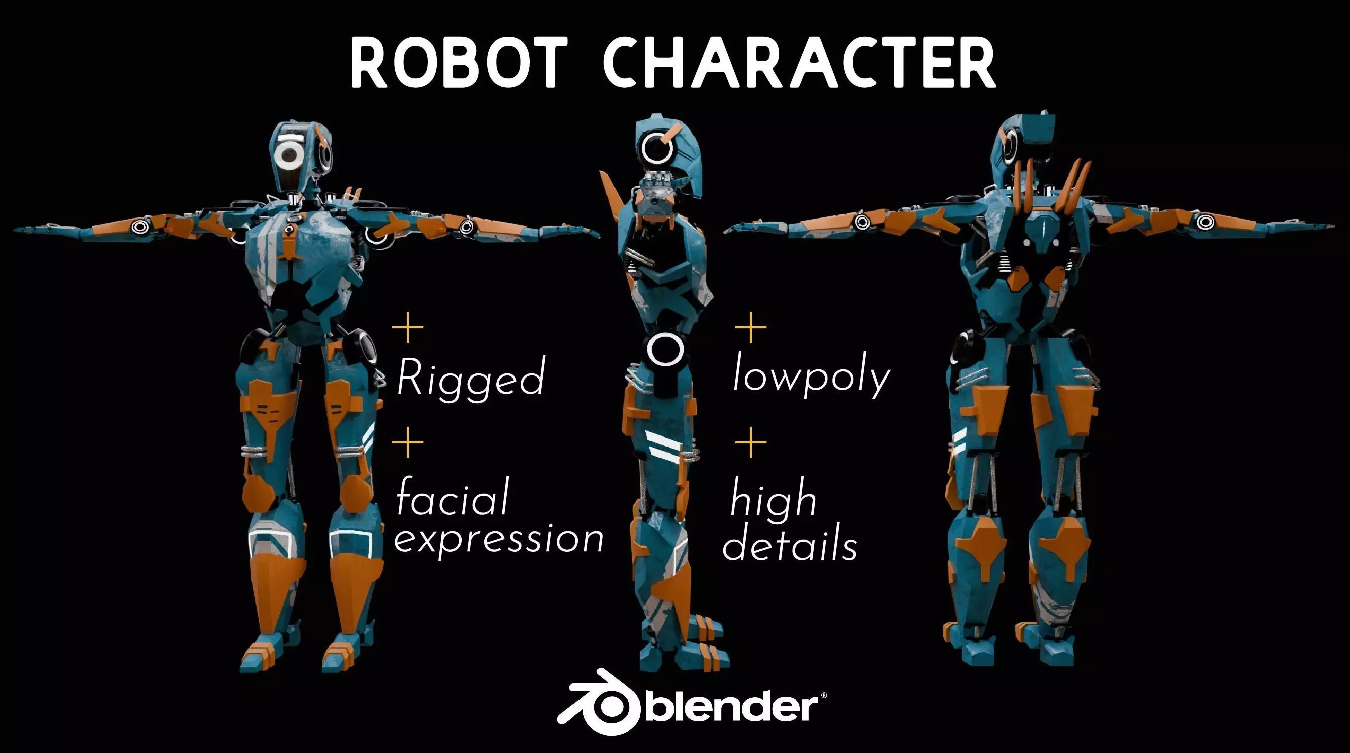 ROBOT CHARACTER  Low-poly 3D model_0