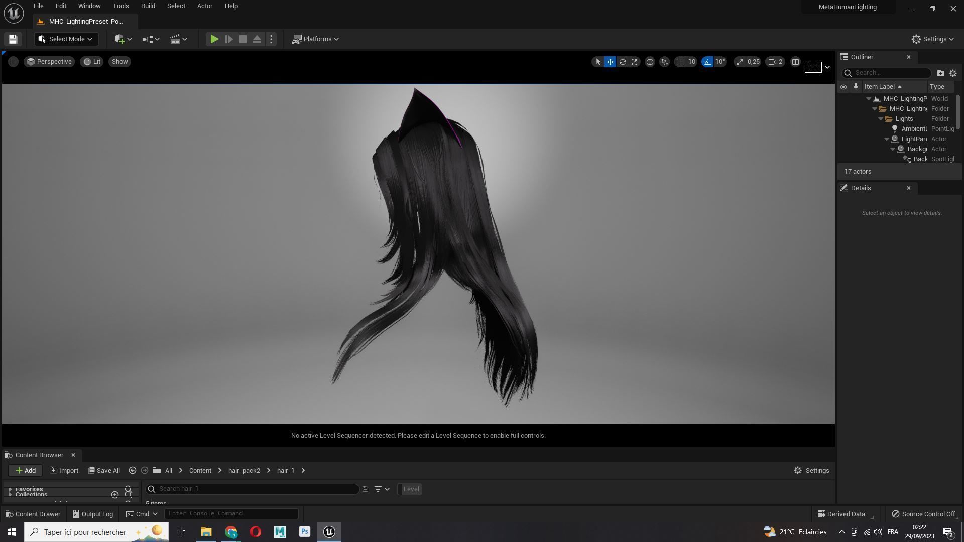 Female Colorable Hair With Accessorie Low-poly 3D model_10