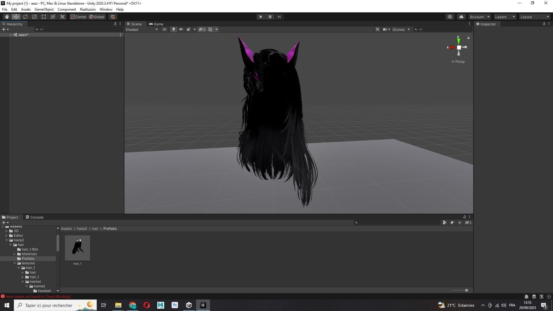 Female Colorable Hair With Accessorie Low-poly 3D model_16