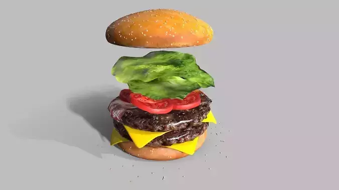 Hamburger Low-poly 3D model