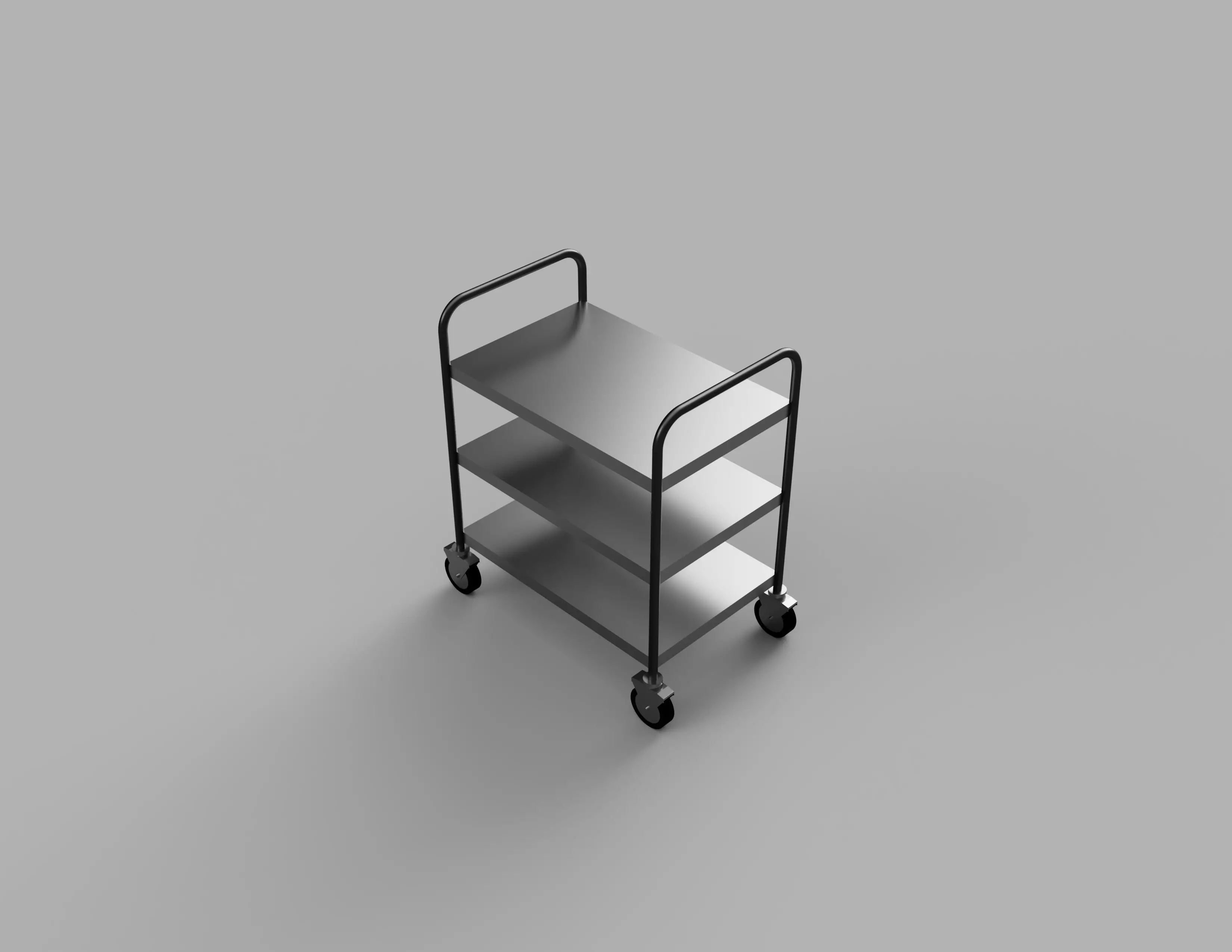 Free Stainless Steel Trolley Free 3D model