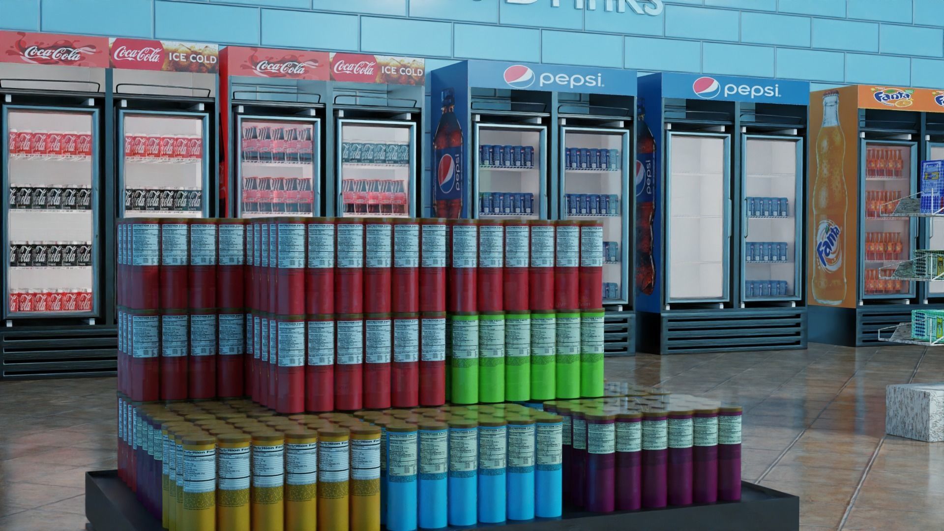 Convenience Store both Interior  and Exterior 3D model_7