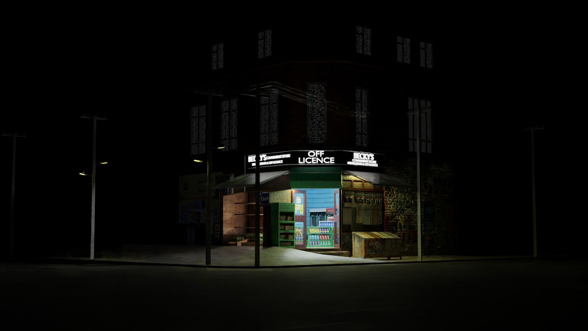 Convenience Store both Interior  and Exterior 3D model_10