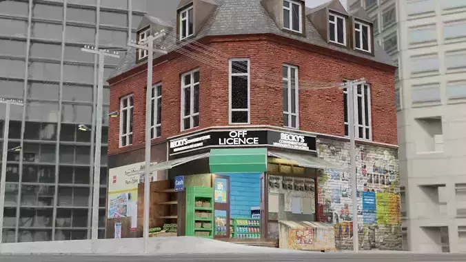 Convenience Store both Interior  and Exterior 3D model Convenience Store both Interior  and Exterior 3D model