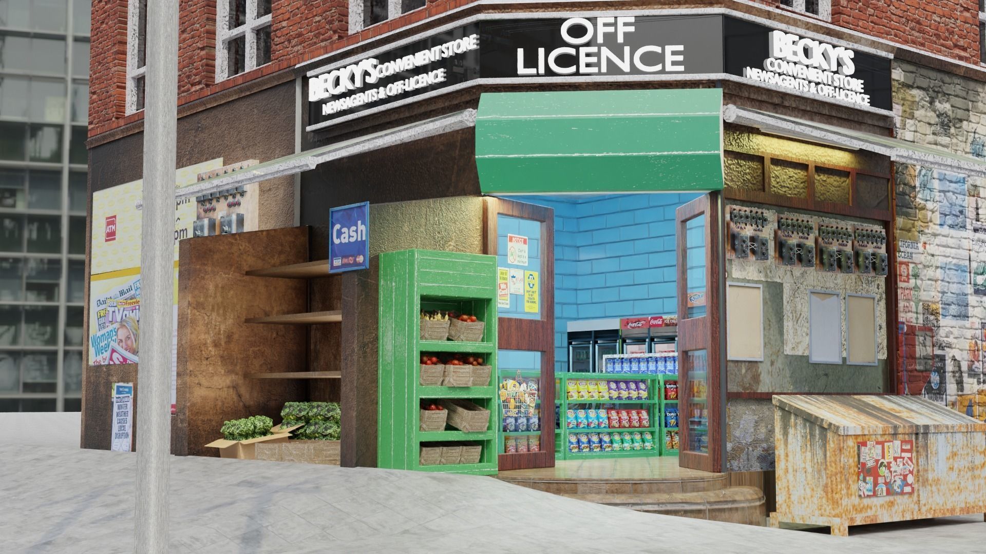 Convenience Store both Interior  and Exterior 3D model_14