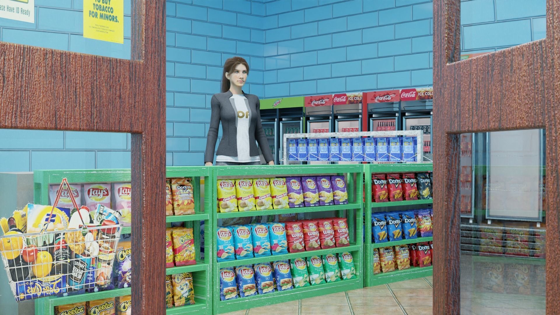 Convenience Store both Interior  and Exterior 3D model_2