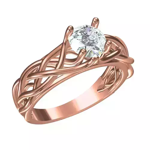 Antique Celtic Moissanite Engagement Ring for Women