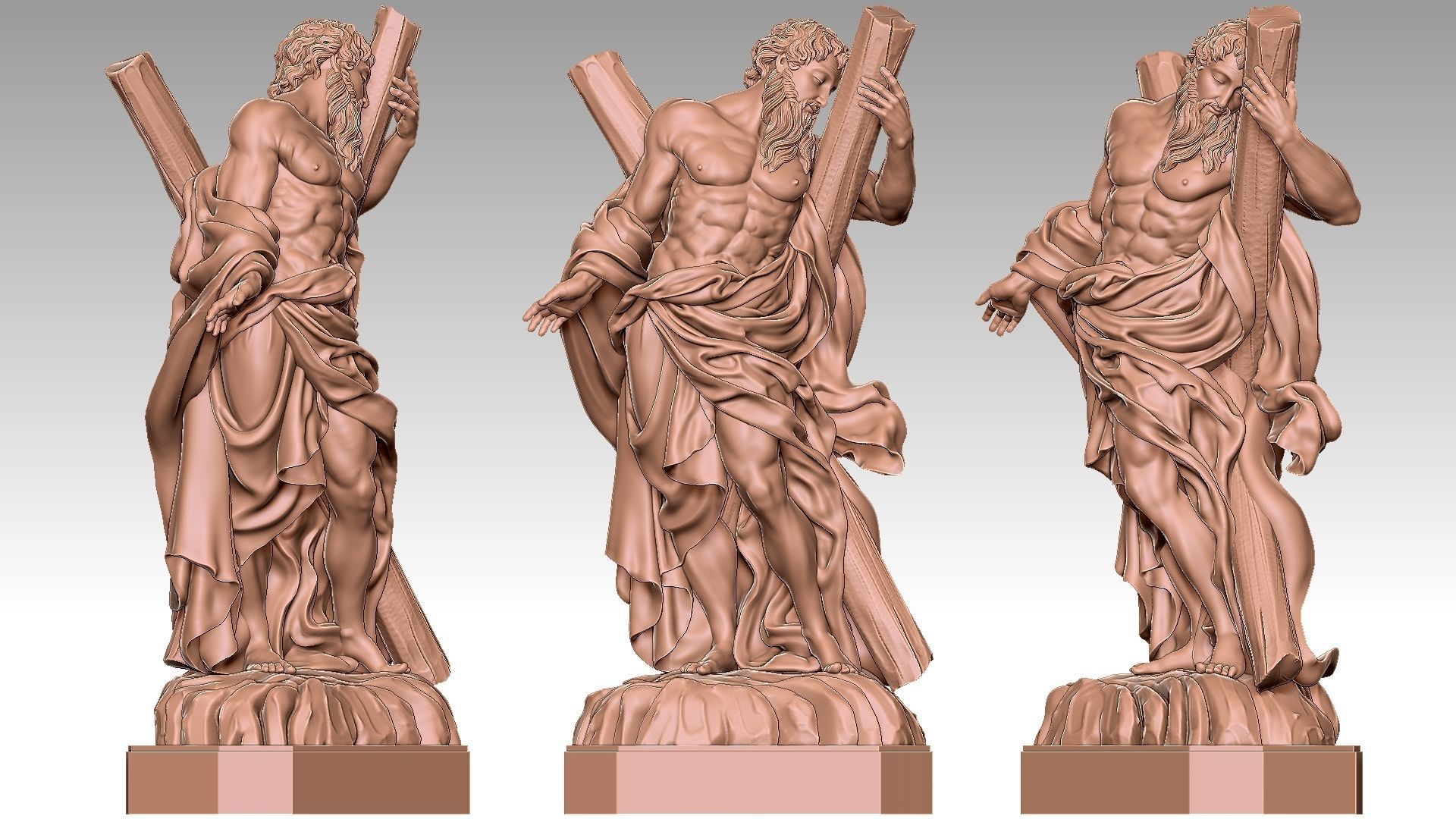 Saint Andrew 3D print model_8