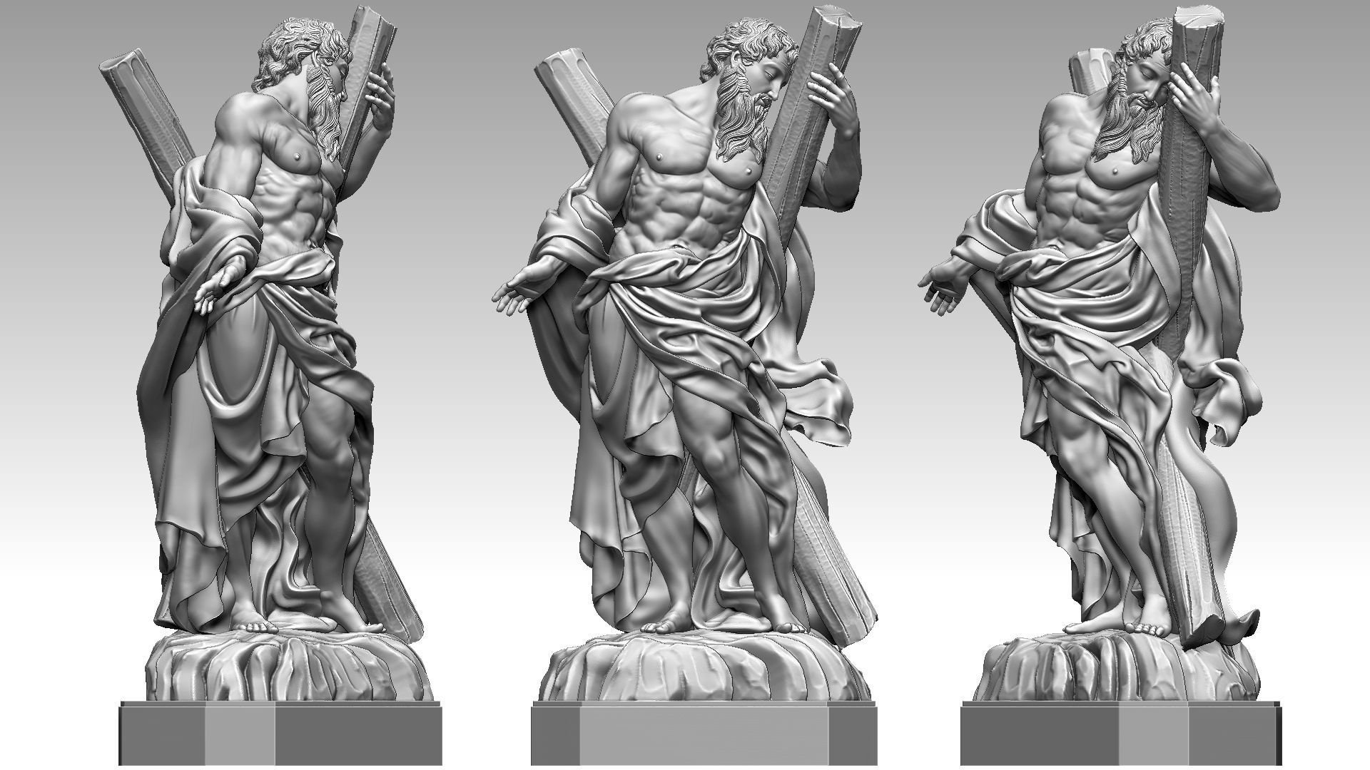 Saint Andrew 3D print model_7