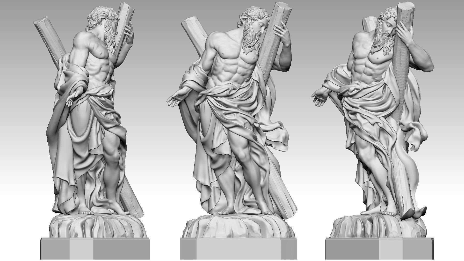 Saint Andrew 3D print model_5