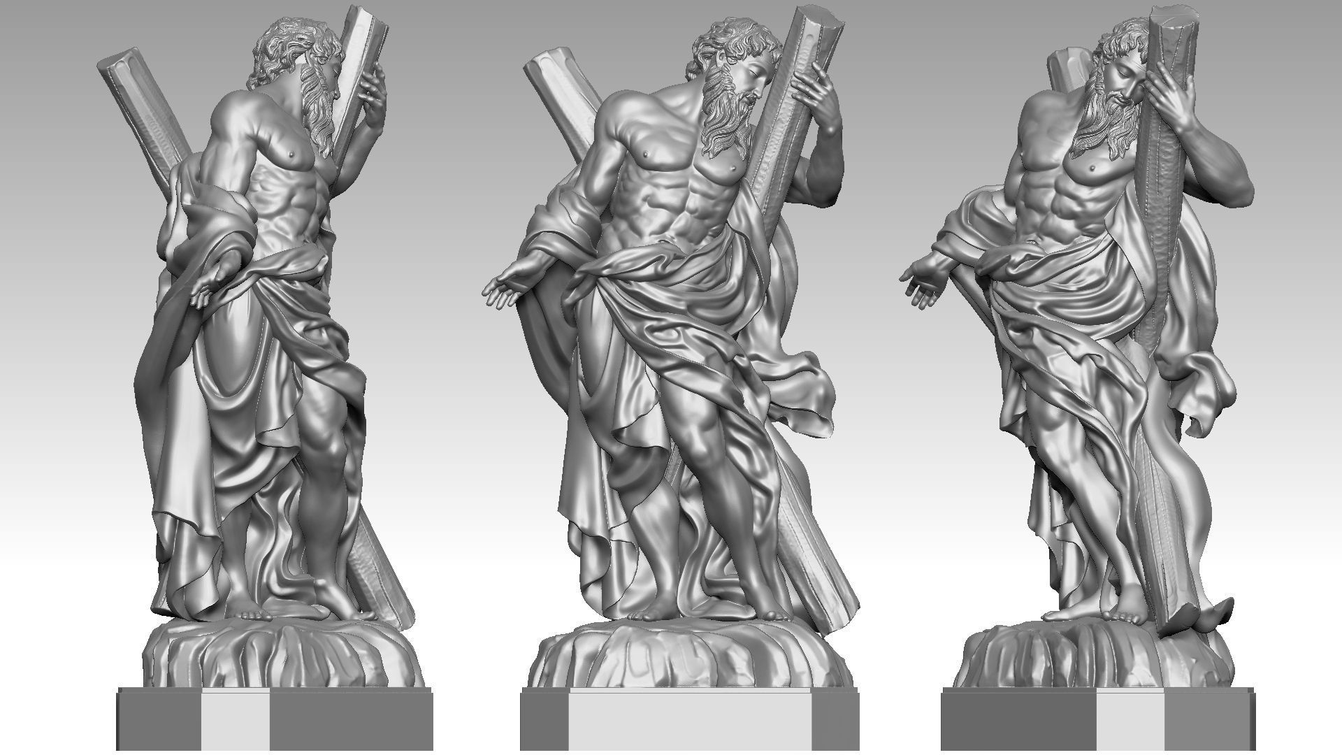 Saint Andrew 3D print model_3