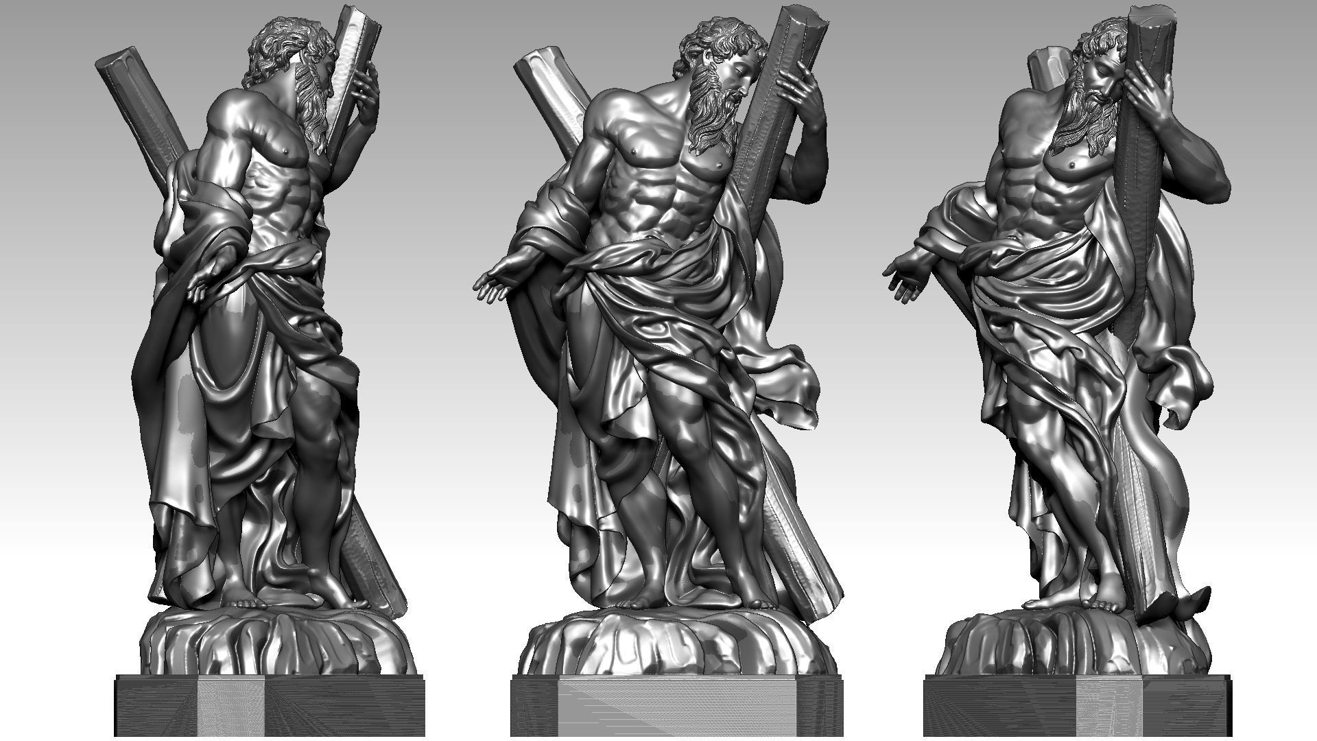 Saint Andrew 3D print model_1