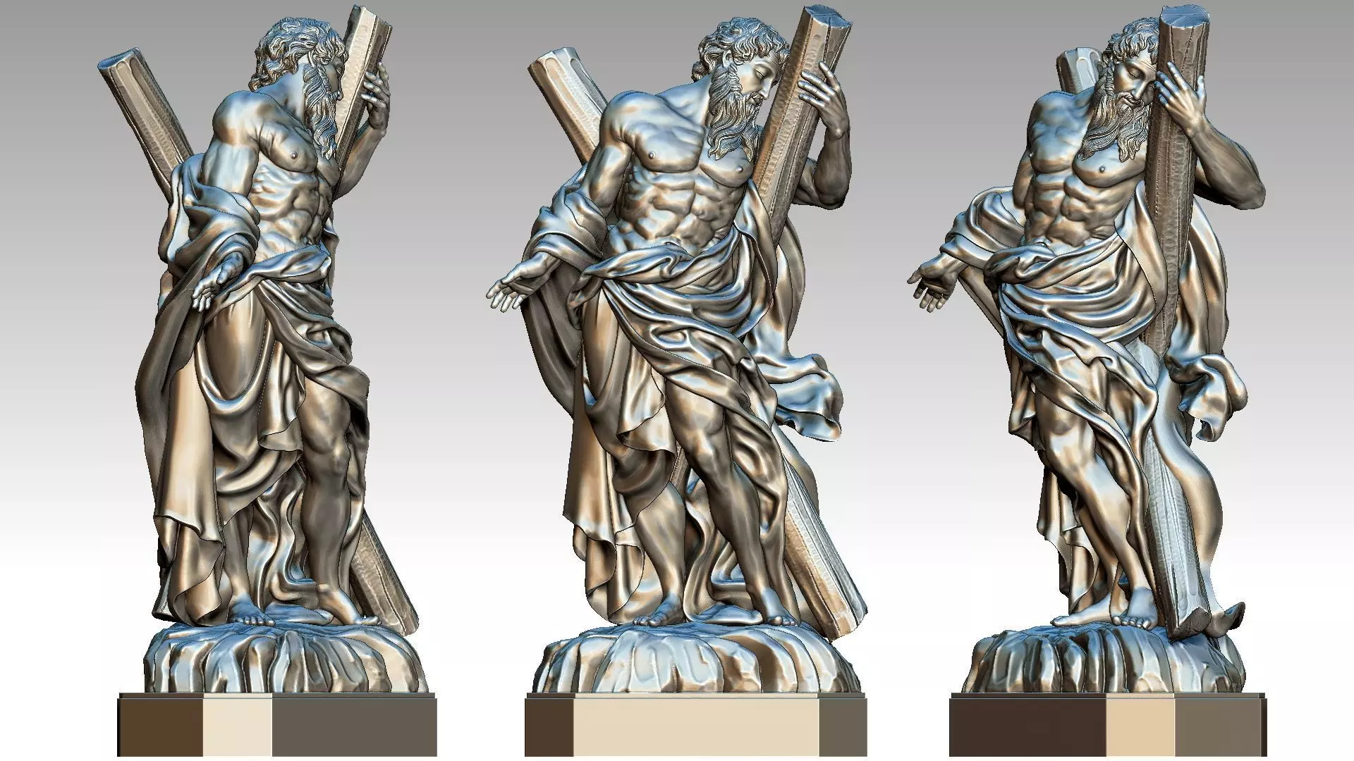 Saint Andrew 3D print model_0