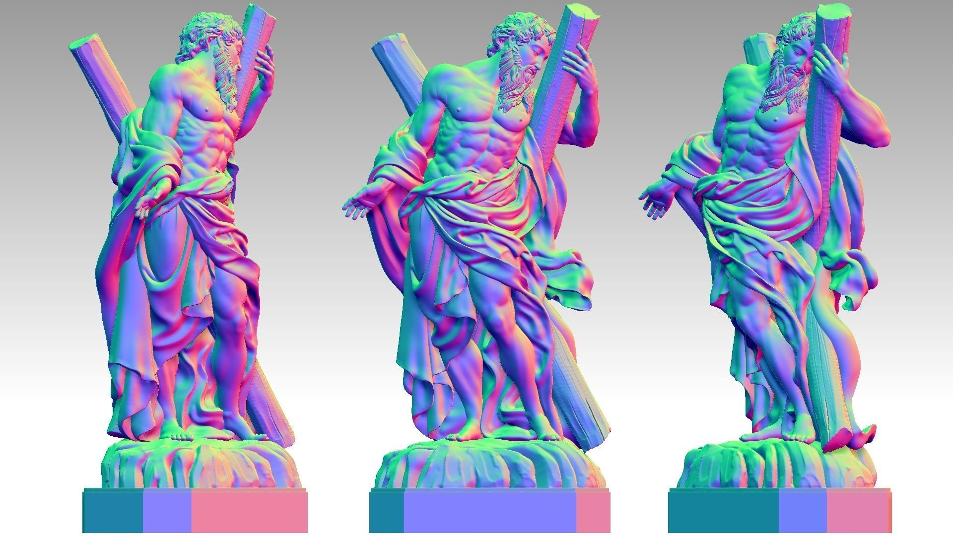 Saint Andrew 3D print model_14