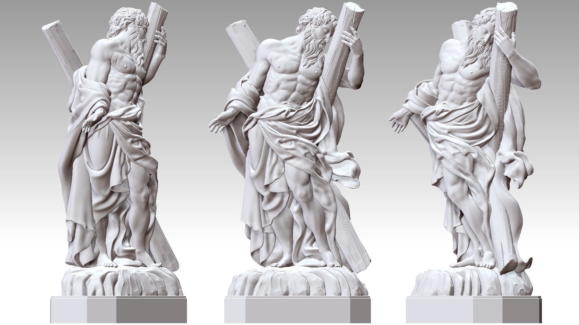 Saint Andrew 3D print model_13