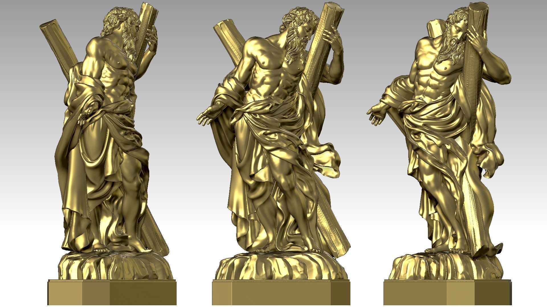 Saint Andrew 3D print model_10