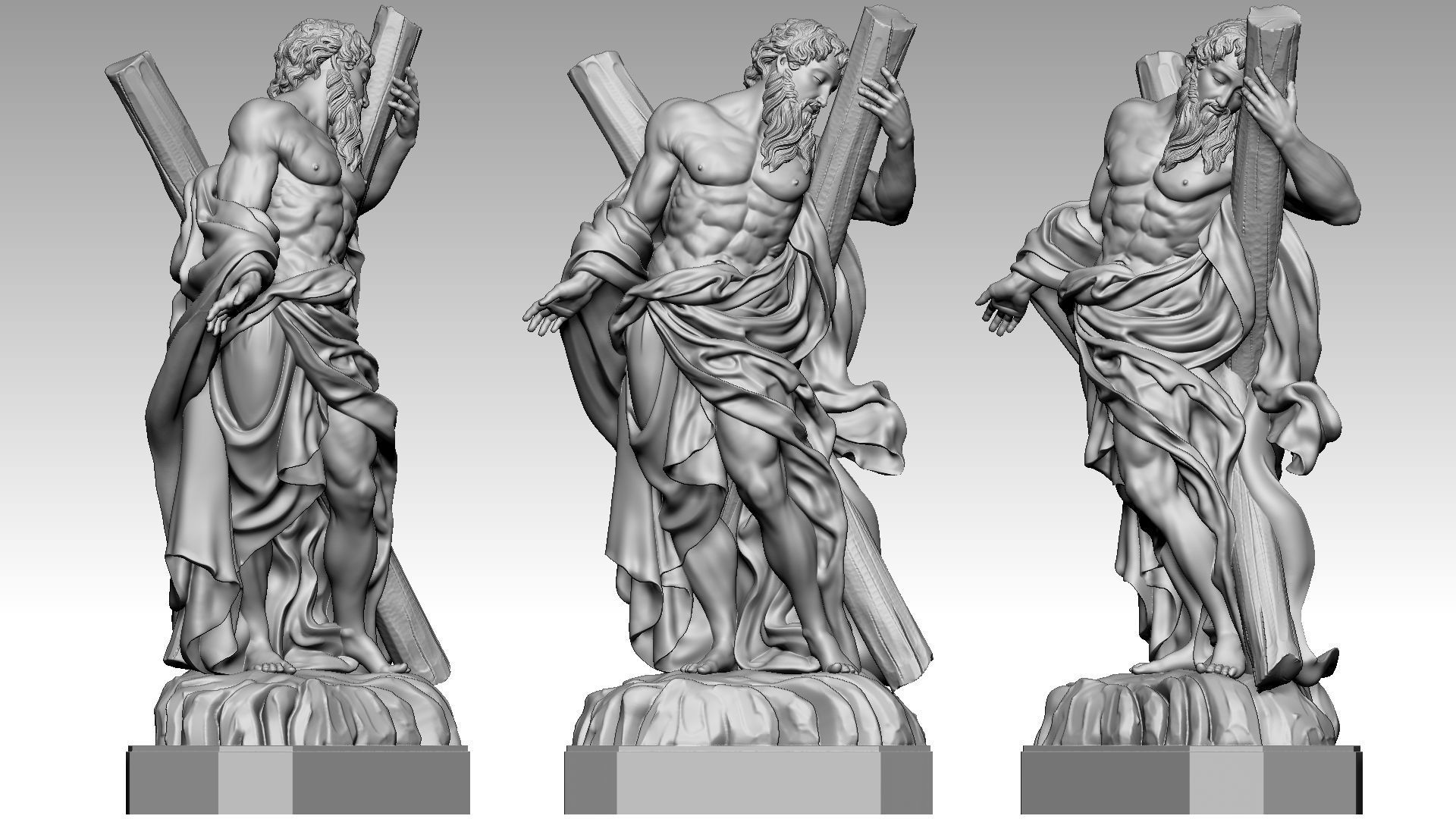 Saint Andrew 3D print model_12