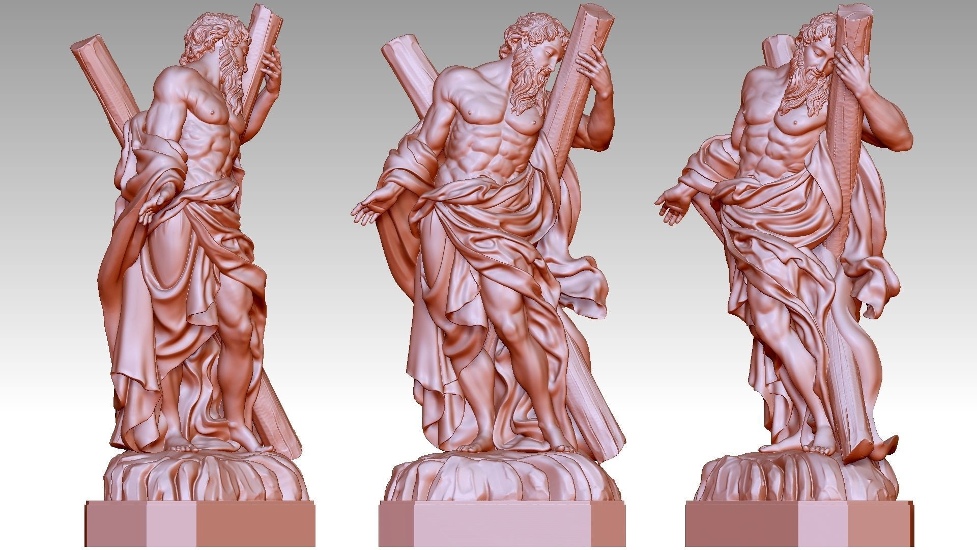Saint Andrew 3D print model_9
