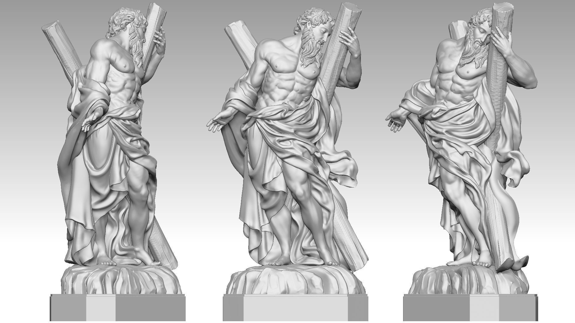 Saint Andrew 3D print model_6