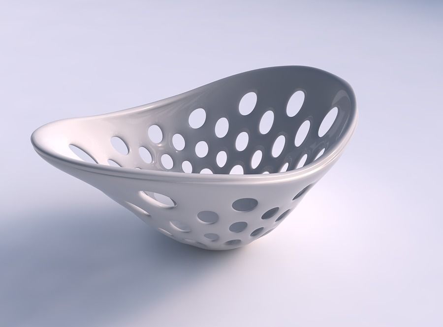 Bowl wide seed shell with smooth cuts tapered 3D print model_0