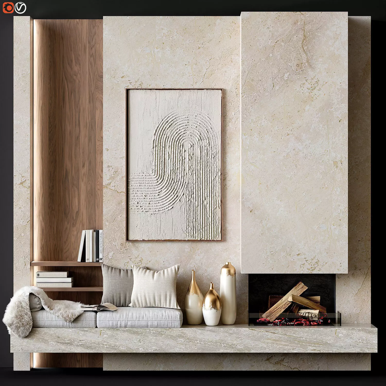 Fireplace 3D model_0