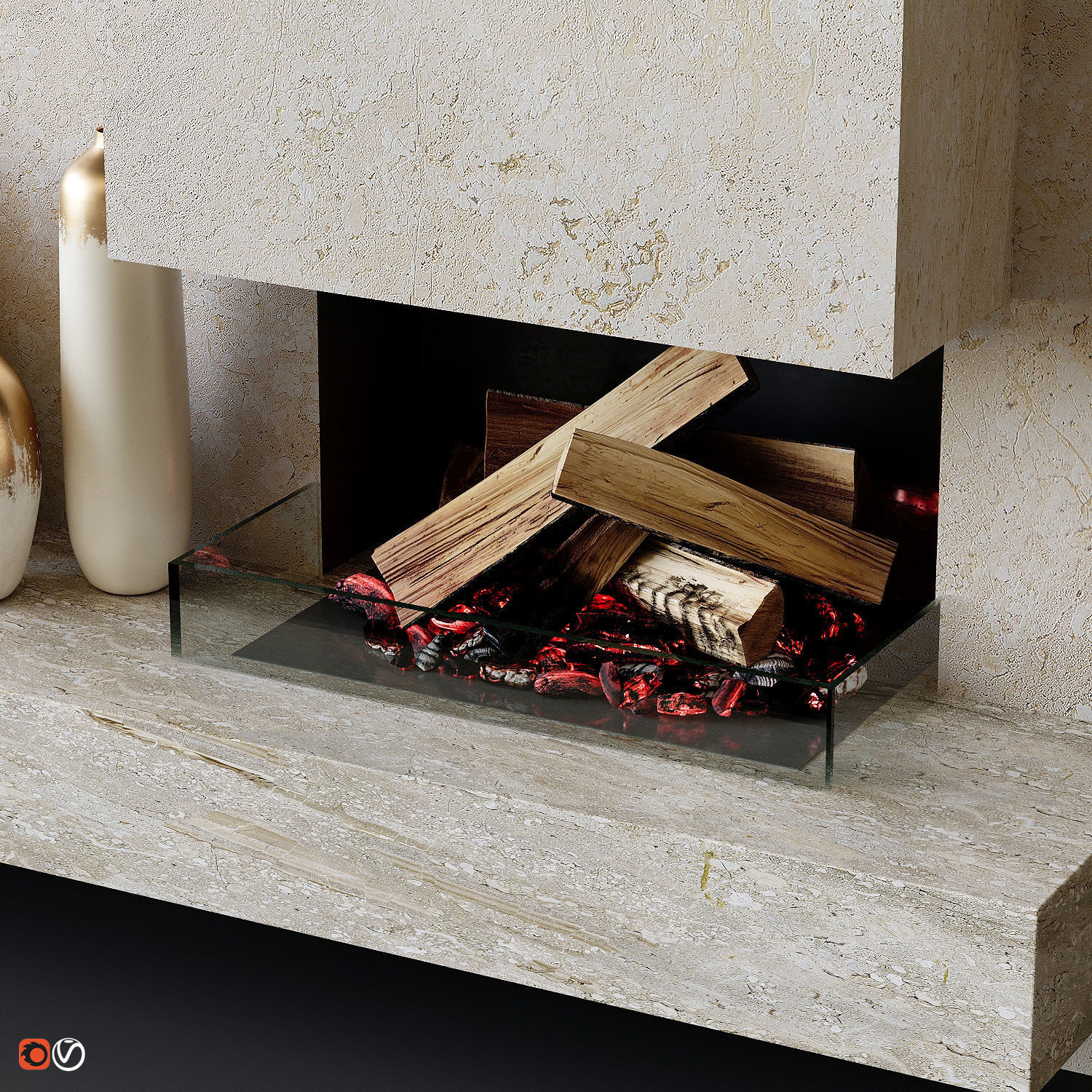 Fireplace 3D model_2
