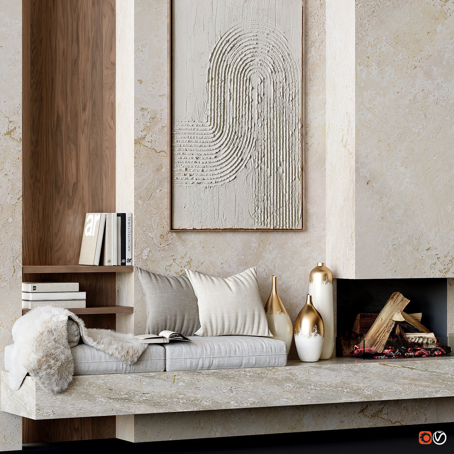 Fireplace 3D model_1