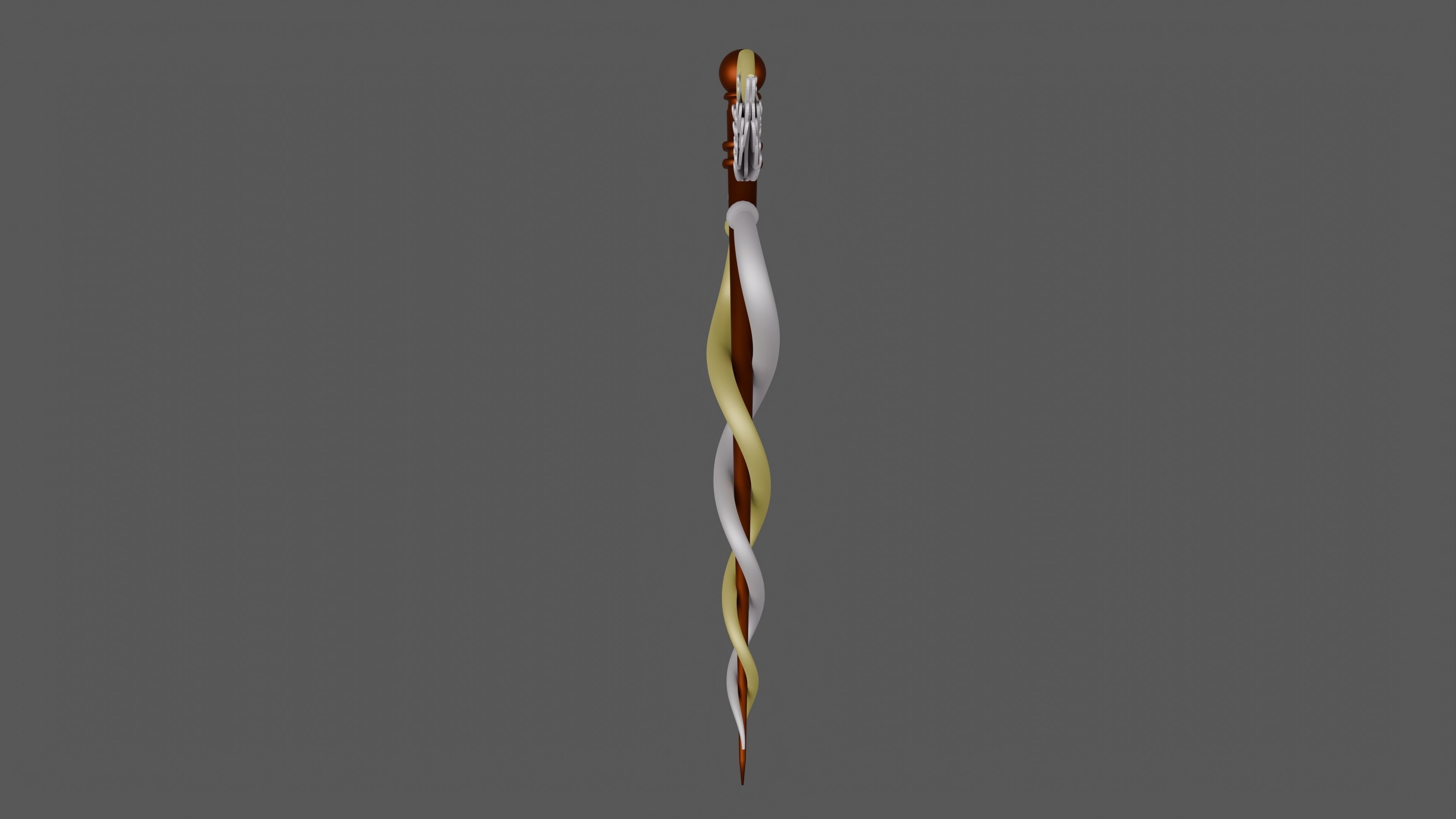 Staff of Hermes Caduceus 3D print model_3