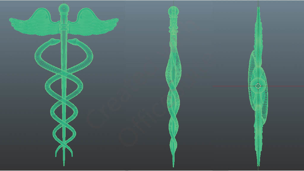 Staff of Hermes Caduceus 3D print model_5