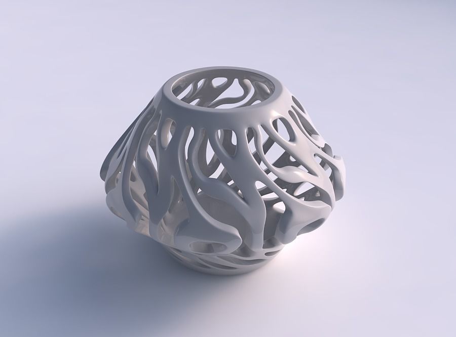 Bowl wide mid with twisted smooth cuts twisted and tapered 2 3D print model_0