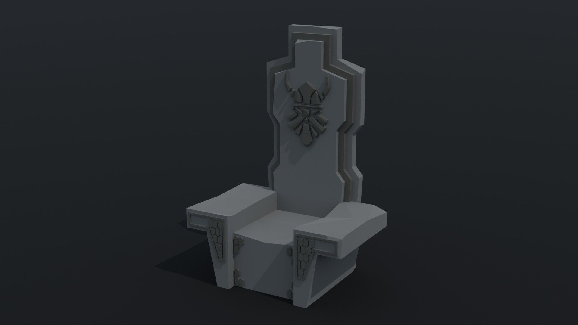 Cartoon dwarven throne kit Polygonal Style Low-poly 3D model_2