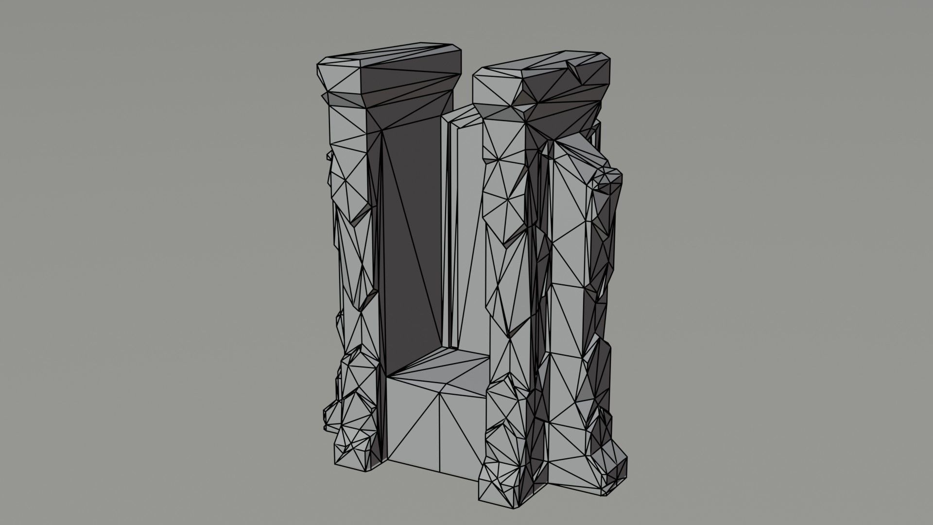 Cartoon dwarven throne kit Polygonal Style Low-poly 3D model_7