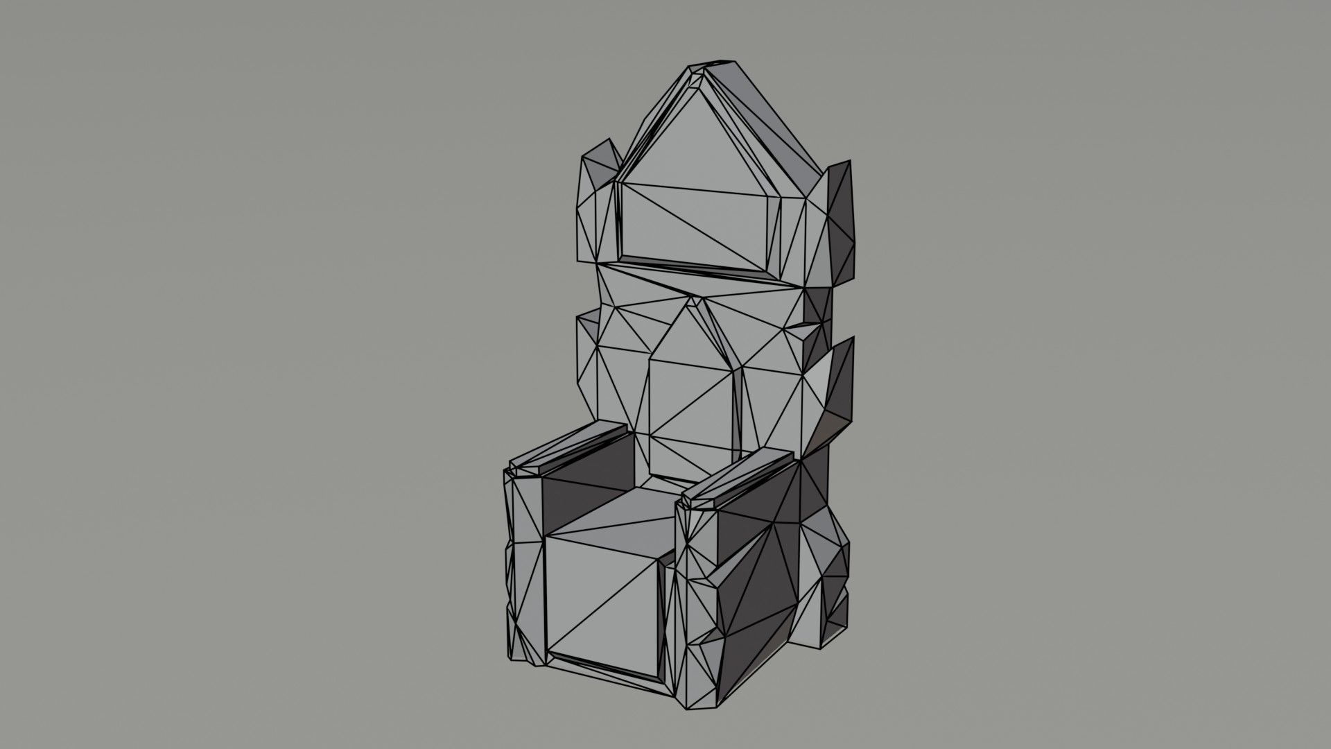 Cartoon dwarven throne kit Polygonal Style Low-poly 3D model_6