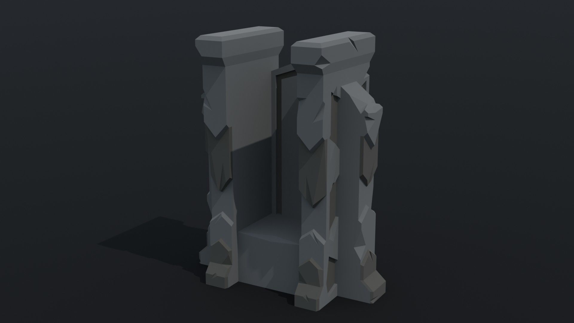 Cartoon dwarven throne kit Polygonal Style Low-poly 3D model_4