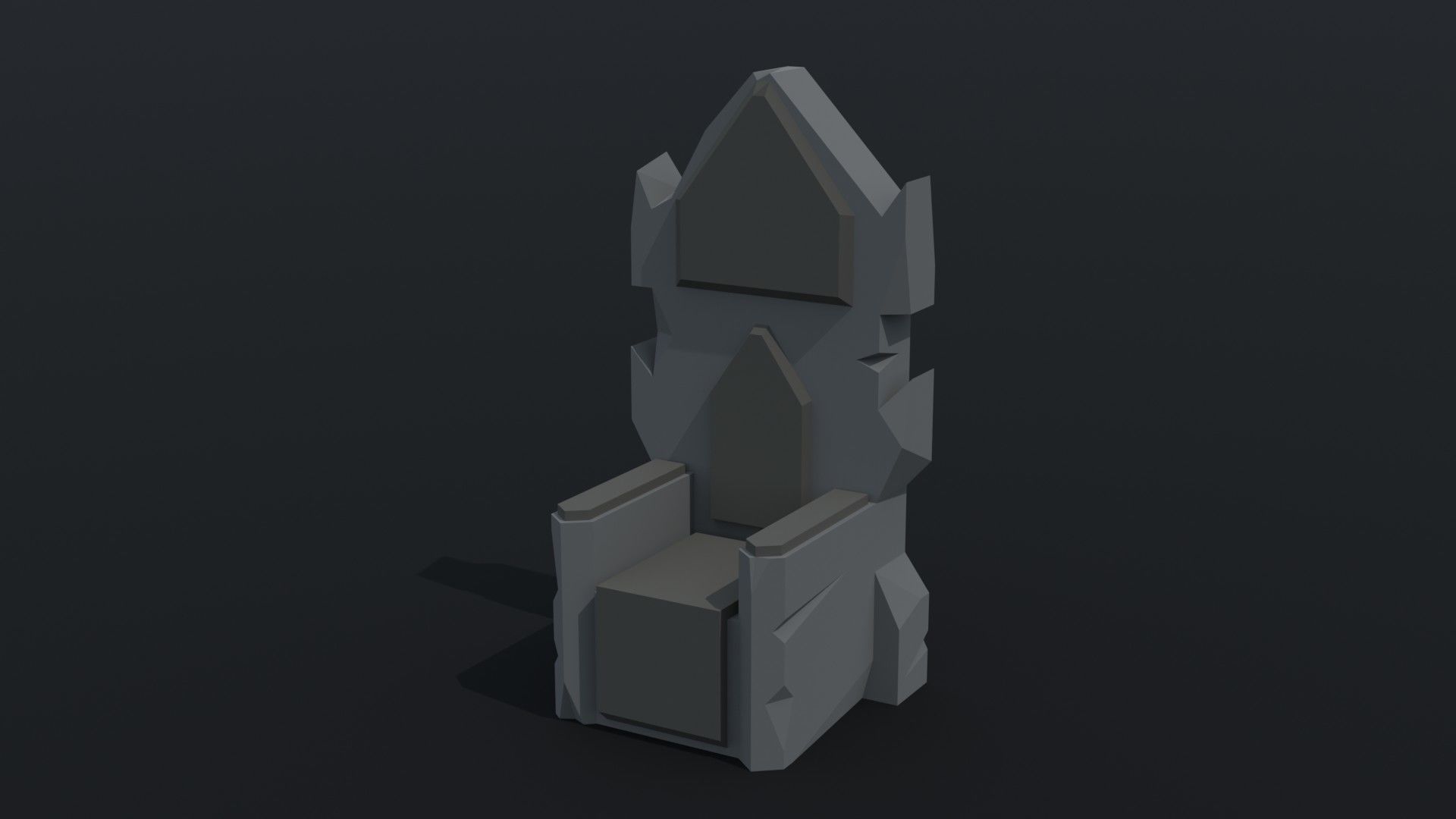 Cartoon dwarven throne kit Polygonal Style Low-poly 3D model_3