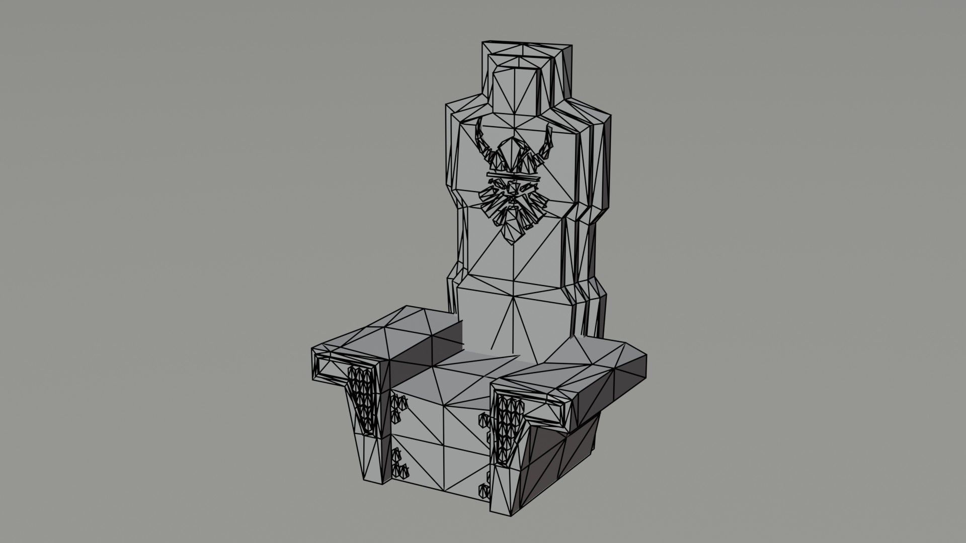 Cartoon dwarven throne kit Polygonal Style Low-poly 3D model_5