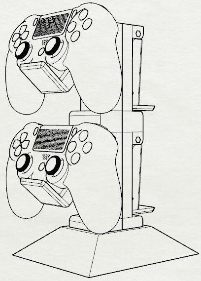 TWO-WAY GAME CONTROLLER HOLDER 3D print model_4