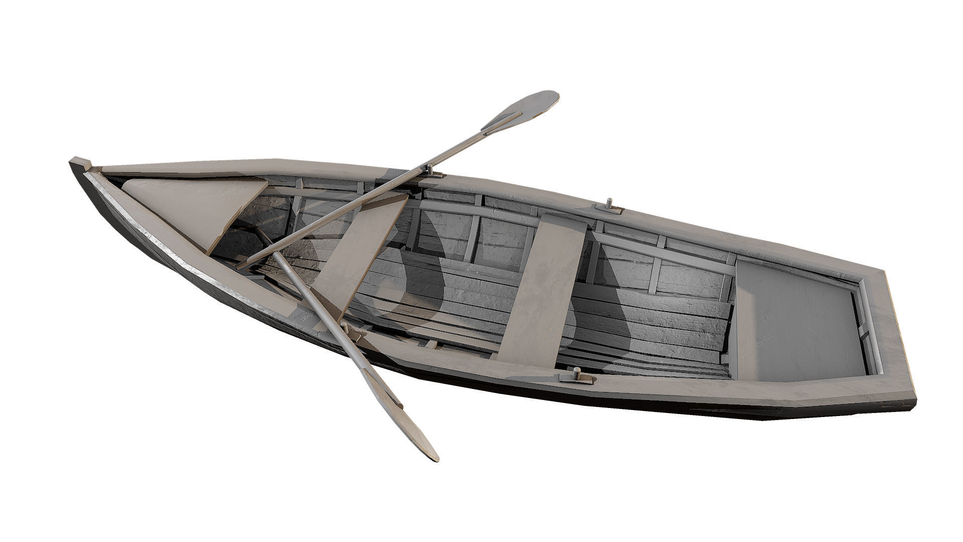 Old boat Low-poly 3D model_2