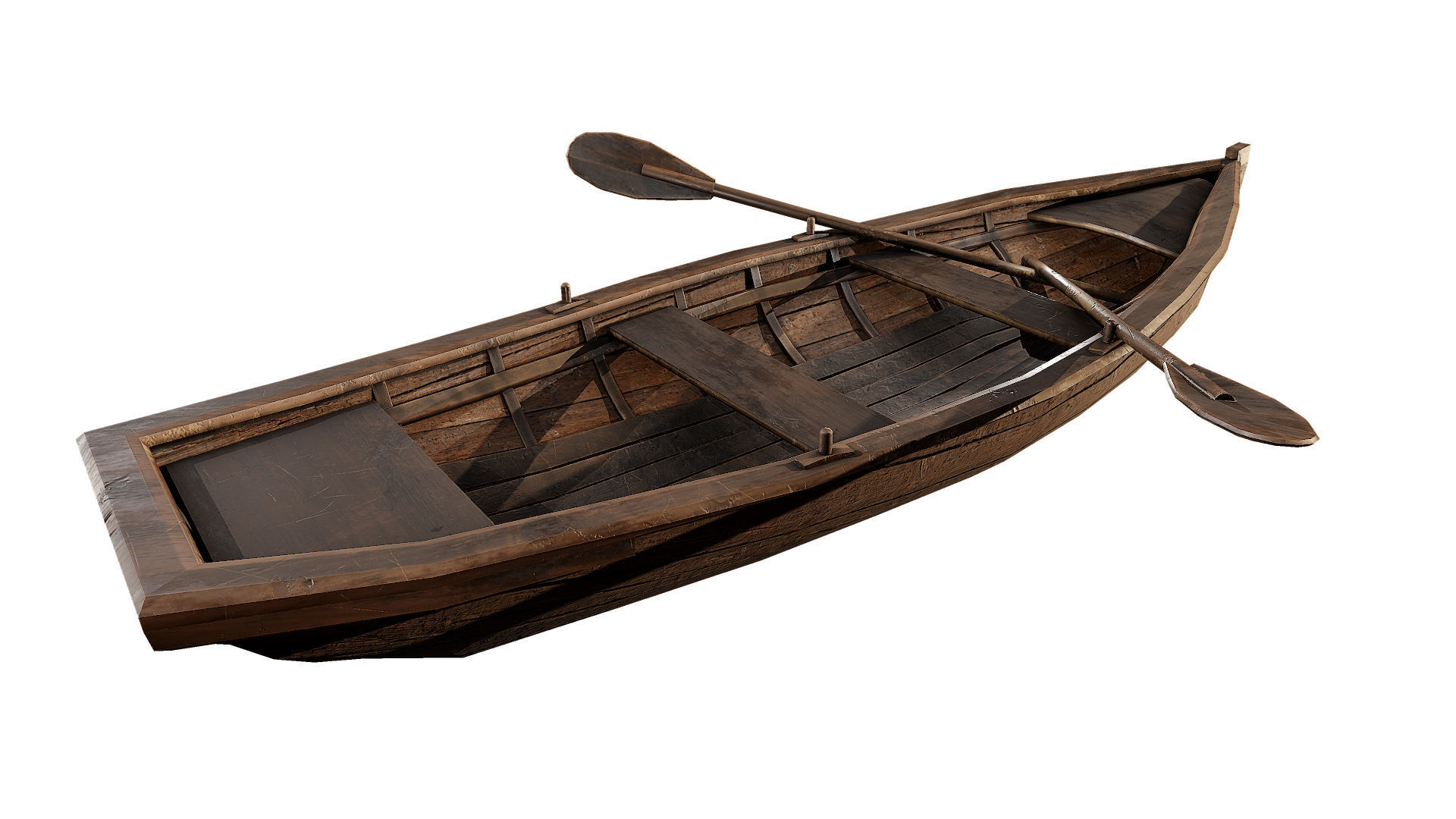 Old boat Low-poly 3D model_4