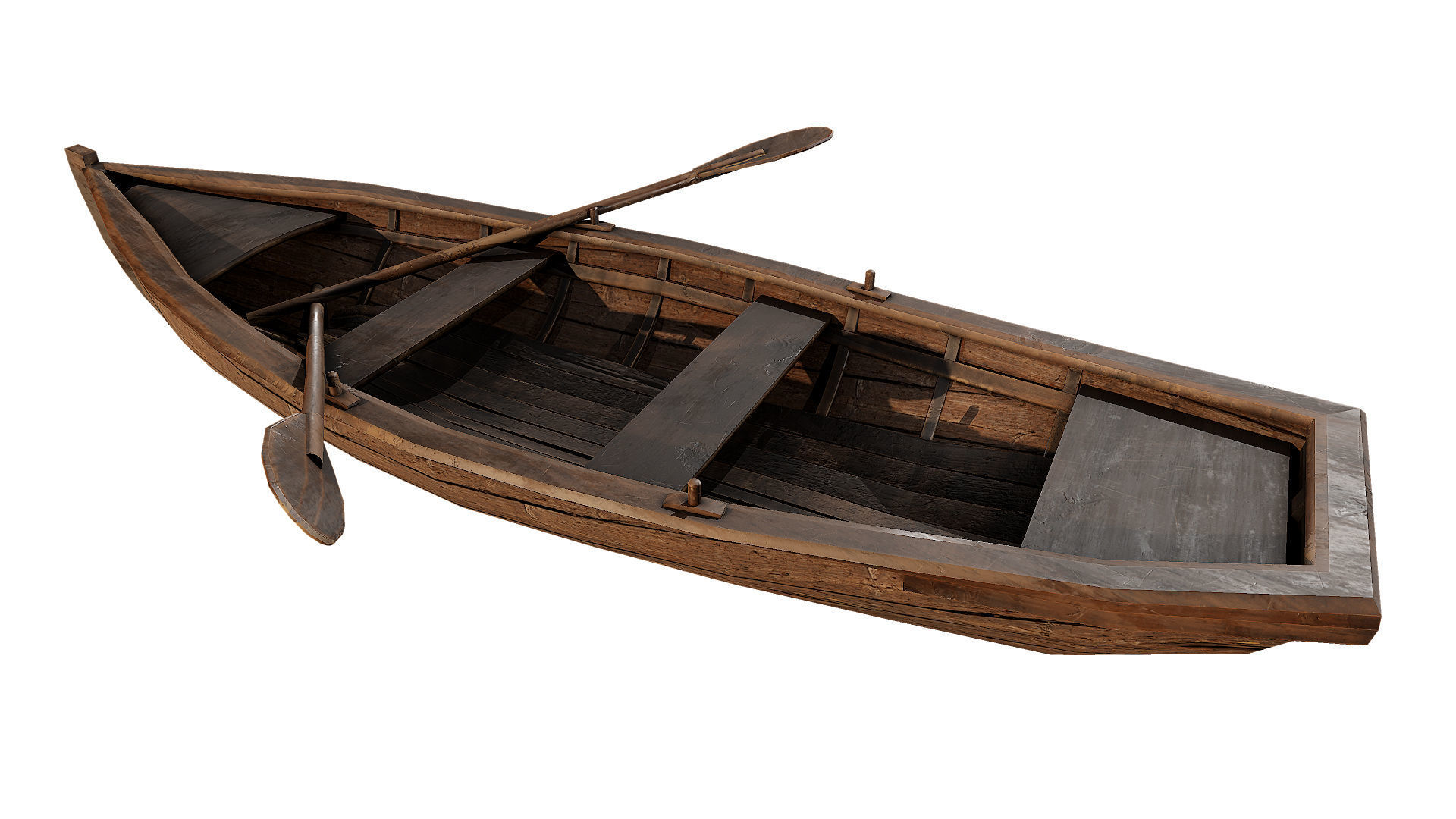 Old boat Low-poly 3D model_5