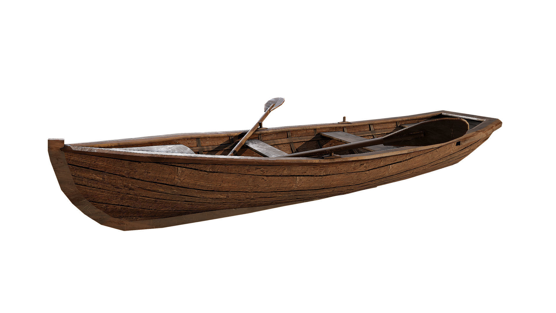 Old boat Low-poly 3D model_6