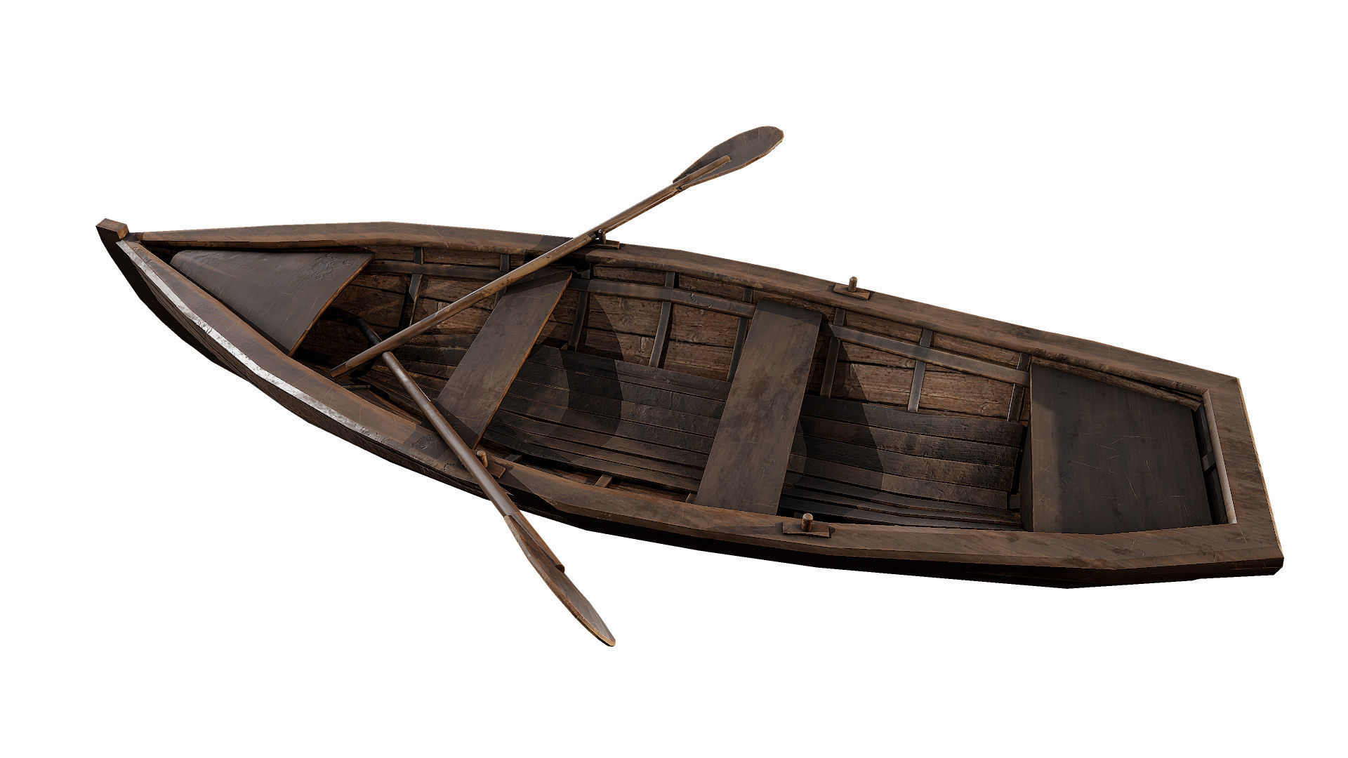 Old boat Low-poly 3D model_9
