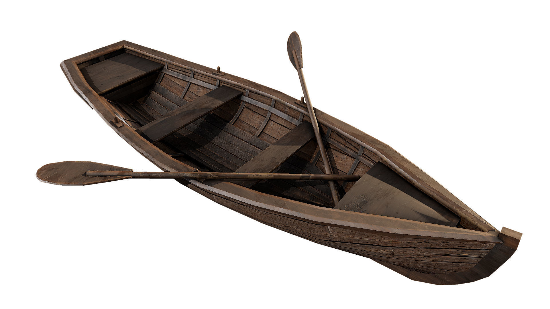 Old boat Low-poly 3D model_8