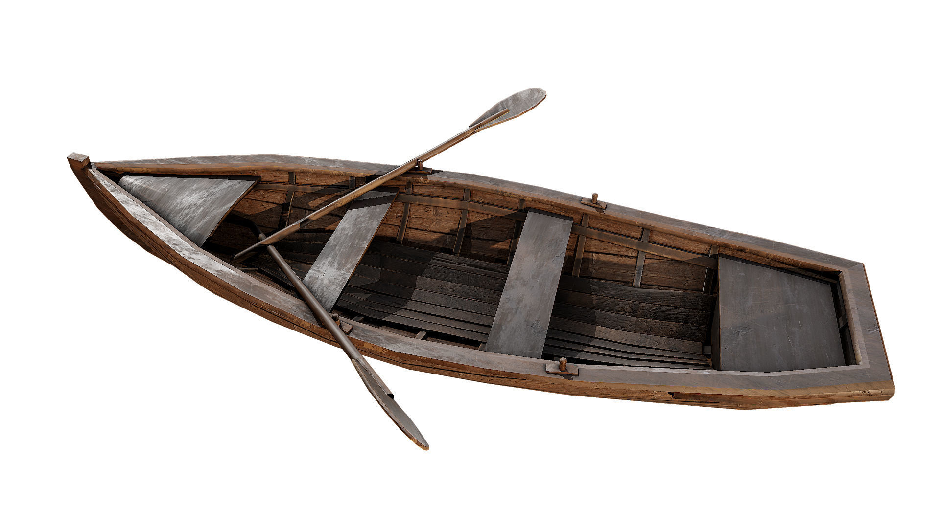 Old boat Low-poly 3D model_7