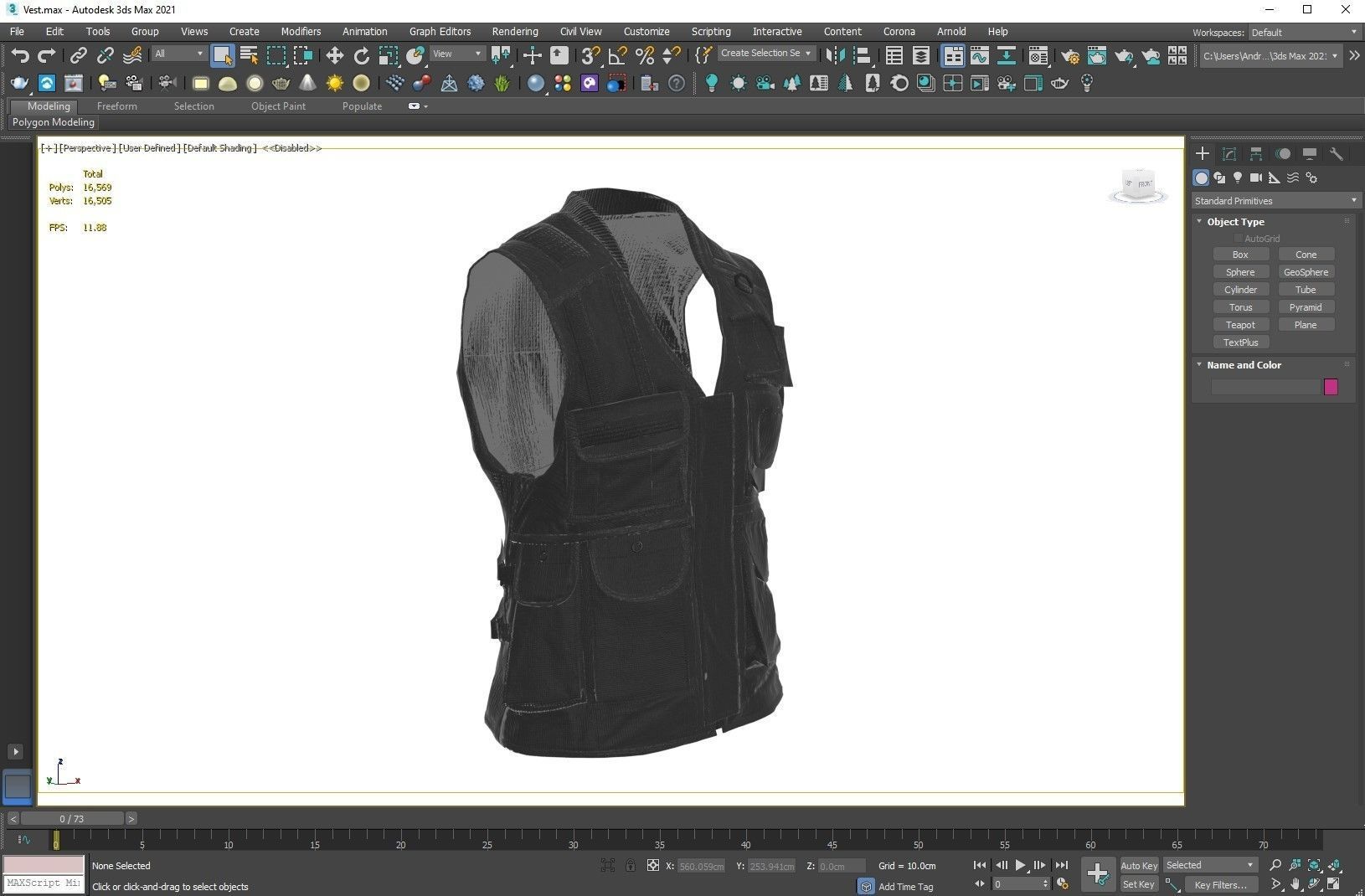 3D Vest Low-poly 3D model_3