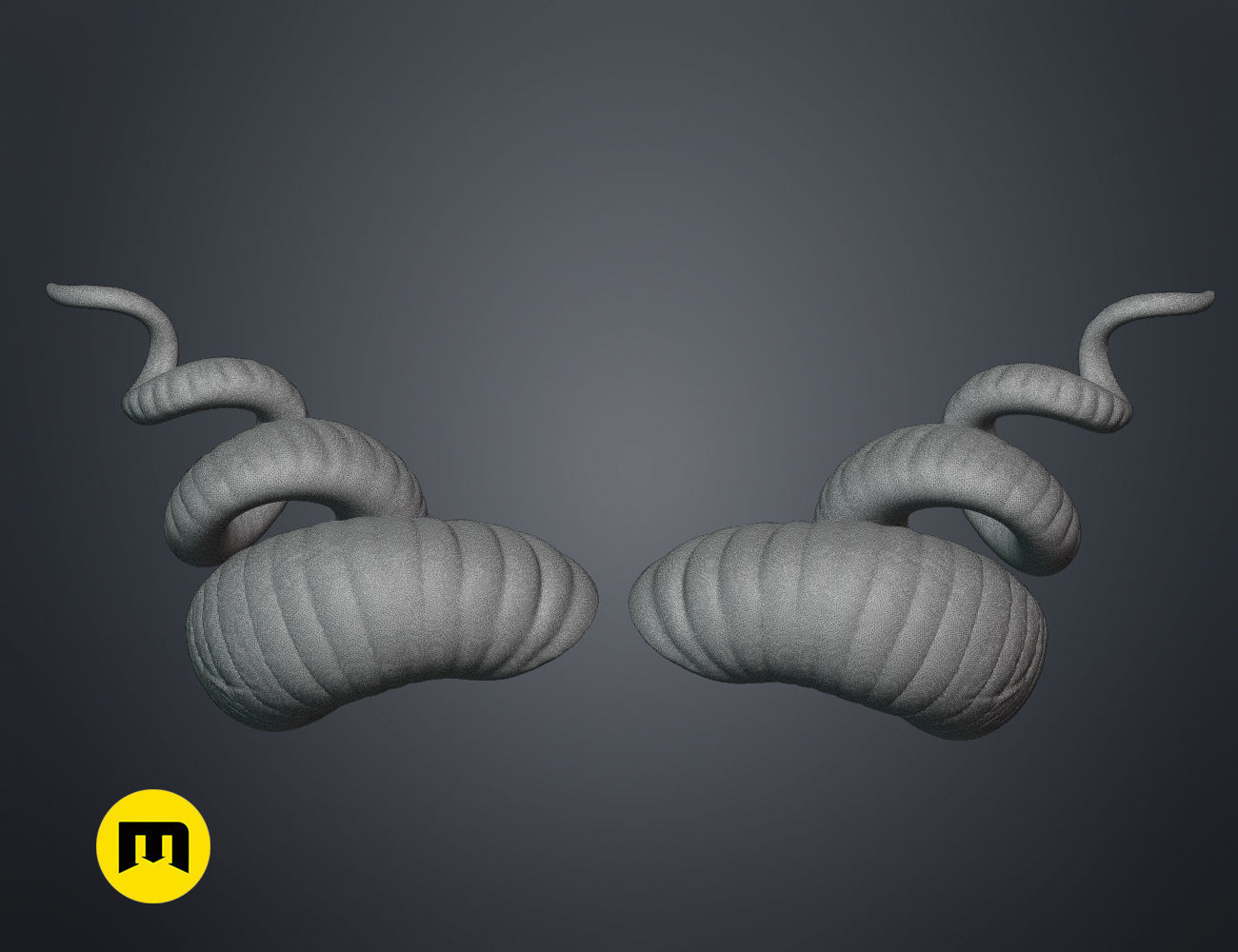 Helical horns 3D print model_14