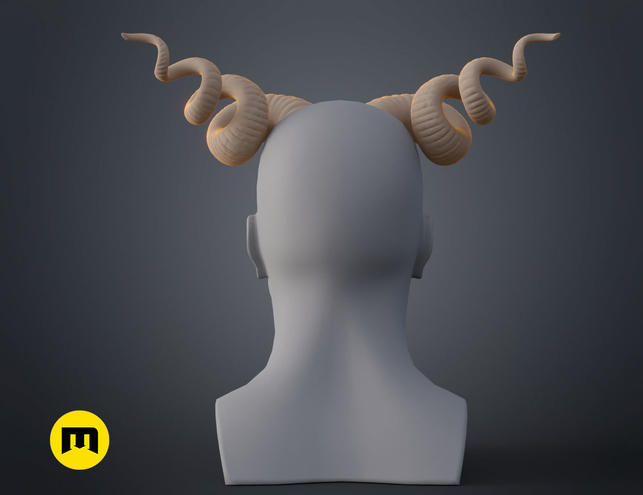 Helical horns 3D print model_10