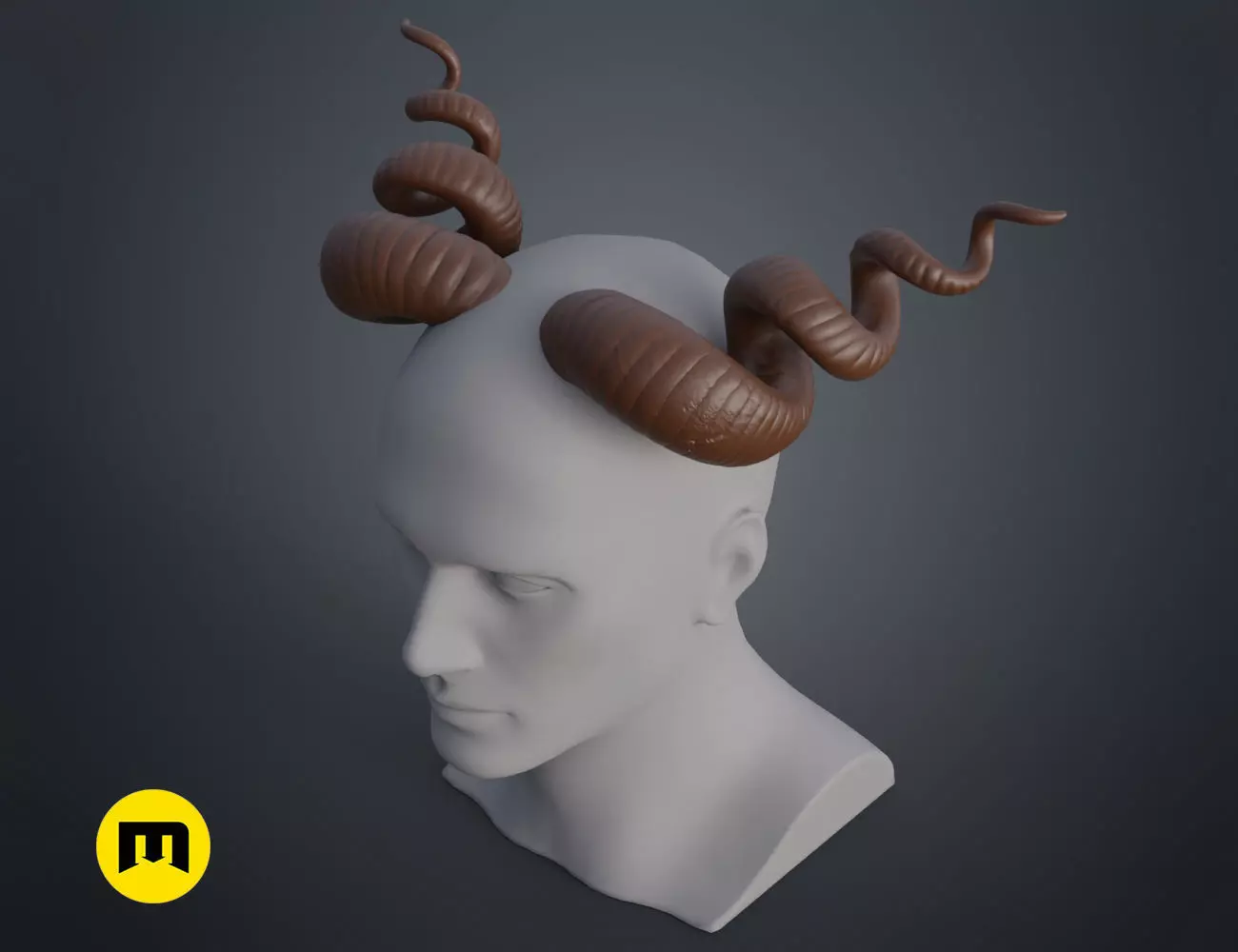 Helical horns 3D print model_0
